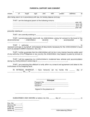 Parental Support and Consent Form