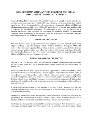 Non-Discrimination and Anti-Harassment Policy