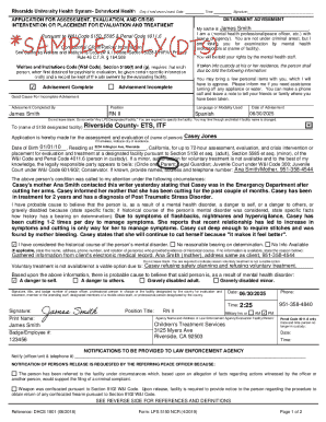 California 5150 Hold Form