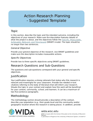 Action Research Planning Template