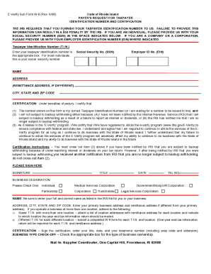 E-Verify Sub Form W-9