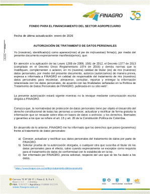 Colombia Data Processing Authorization