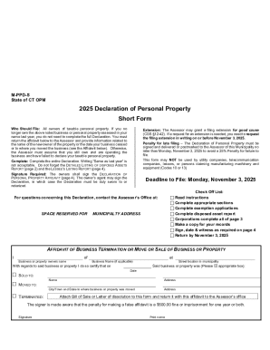 2025 Connecticut Personal Property Declaration