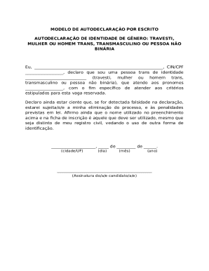 Gender Identity Self-Declaration Form