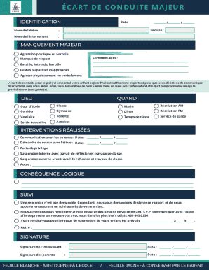 ÉCART DE CONDUITE MAJEUR