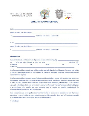 Informed Consent for Psychosocial Process