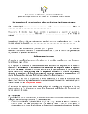 Italian Labor Conciliation Video Conference Declaration