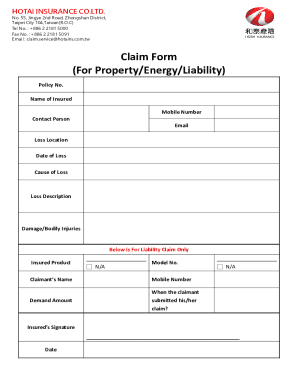 Hotai Insurance Claim Form