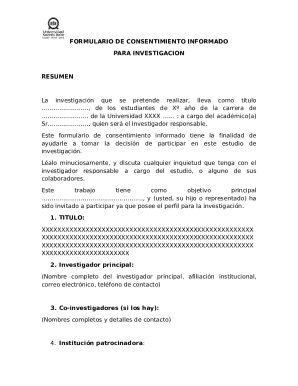 Informed Consent Form for Research