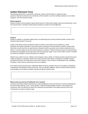 Wolters Kluwer Author Disclosure Form