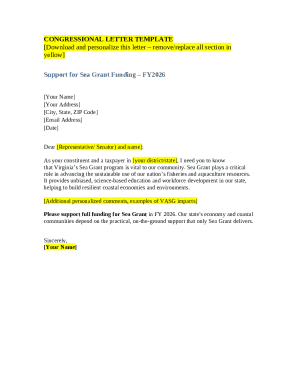 Congressional Letter Template