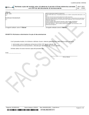 Request for Copy of Electronic Signature Service Adhesion Form