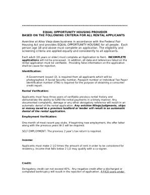 Rental Application Form