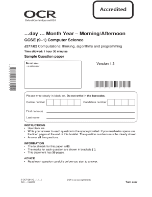 GCSE Computer Science Exam Paper