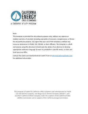 California Energy Reach Code Ordinance Template