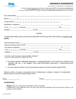 Pension Transfer Request Form