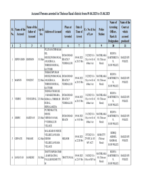 Kerala Arrest Records Form