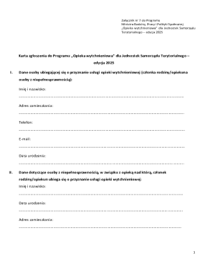 Respite Care Application Form