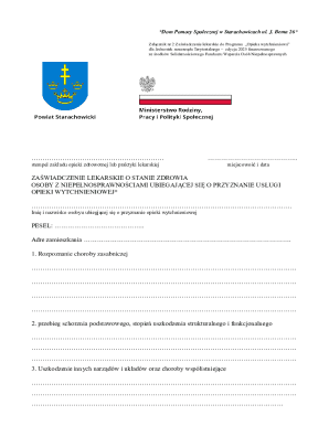 Medical Certificate for Respite Care Program