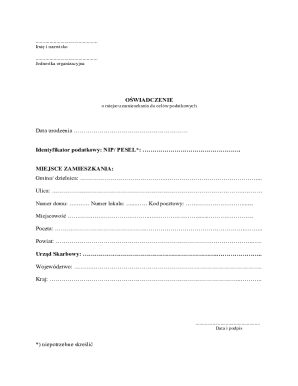 Polish Tax Residence Certificate