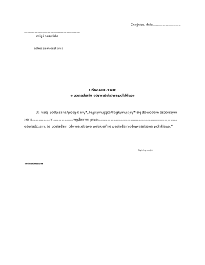 Polish Citizenship Affidavit