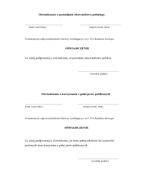 Polish Citizenship Declaration Form