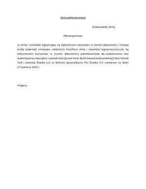 Power of Attorney for Shareholder Meeting