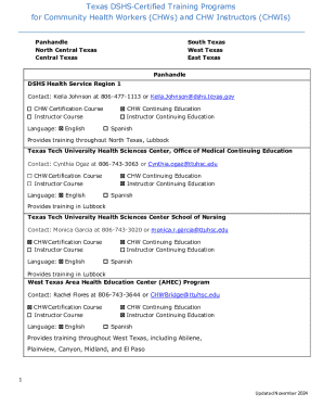Texas DSHS-Certified Training Programs for Community Health Workers