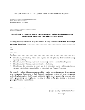 Personal Assistant Program Declaration
