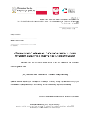 Personal Assistant Declaration Form