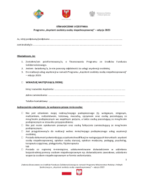 Personal Assistant Program Declaration 2023