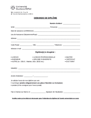 University Diploma Request Form