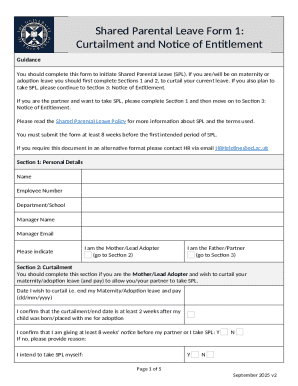 Shared Parental Leave Form 1