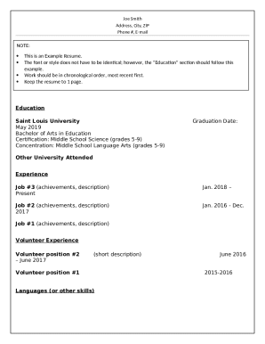 Example Resume Template