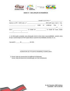 Residence Declaration Form
