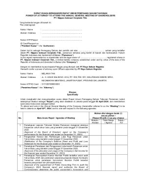 Power of Attorney for Annual General Meeting