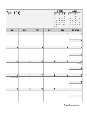 2025 Calendar Template