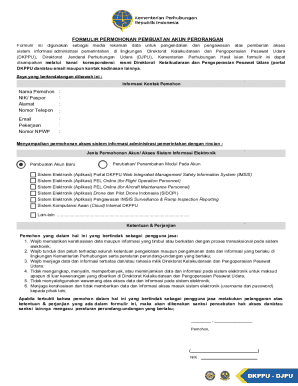 Indonesian Government Information System Access Request Form