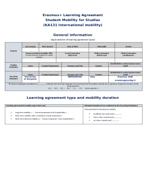 Erasmus+ Learning Agreement