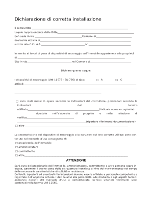 Installation Compliance Declaration