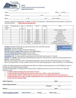 CMMC Annual Community Lab Screening Registration/Consent