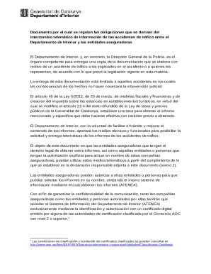 Catalonia Traffic Accident Information Exchange Agreement