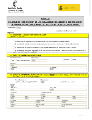 Castilla-La Mancha Young Rental Bonus Modification Request