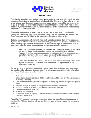 Corrected Claim Form