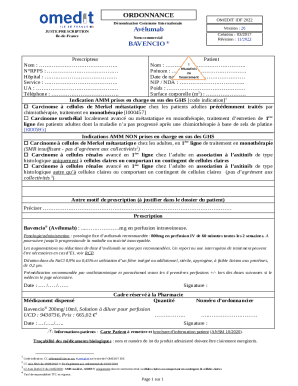 Avélumab Prescription Form