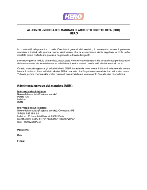 SEPA Direct Debit Mandate Form