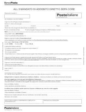 SEPA Core Direct Debit Mandate