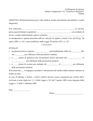 Richiesta permesso per visita medica