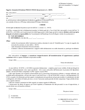Italy Leave Request Form for Disability