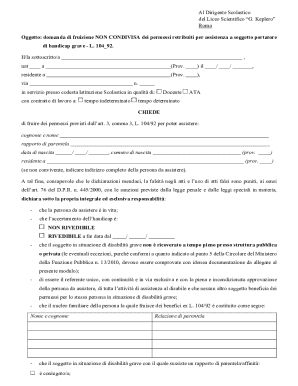 Italian School Leave Request Form
